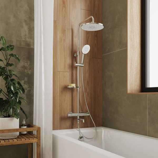 Смеситель термостатический для ванны со стойкой и тропической лейкой Milardo Ideal Spa ILSSBTHM06 хром Смеситель термостатический для ванны со стойкой и тропической лейкой Milardo Ideal Spa ILSSBTHM06 хром
