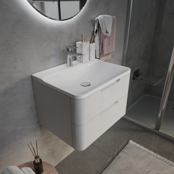 Мебельная раковина Madera Solo 4680173710430 60 см белая глянцевая