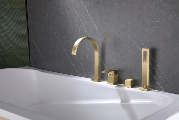 Смеситель  ABBER Wasserfall AF8613G золото матовое Смеситель  ABBER Wasserfall AF8613G золото матовое