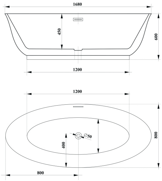 Ванна акриловая Ceruttispa Greta 170x80 CT10516