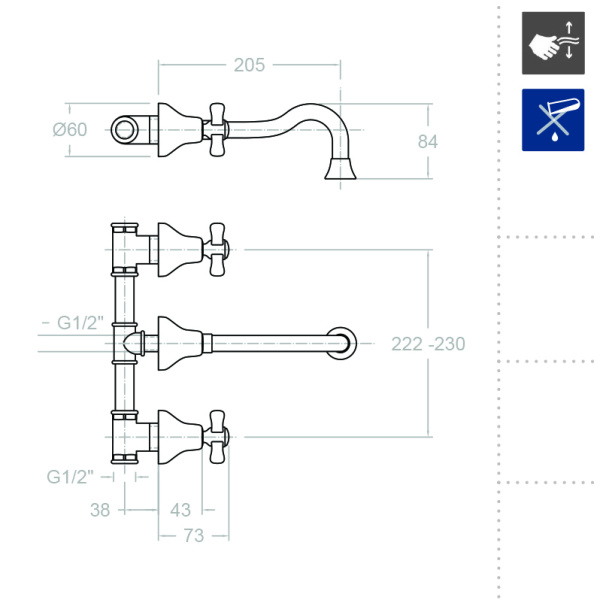 Смеситель для раковины Ramonsoler Gaudi 3120C встраиваемый хром