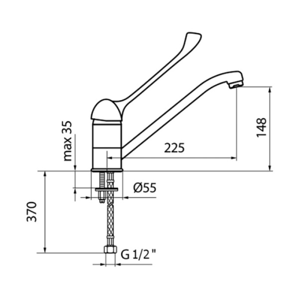 Смеситель для кухонной мойки Webert Semplice SP920102015 хром глянцевый