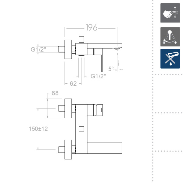 Смеситель для ванны Ramonsoler Kuatro Nk 4925S хром