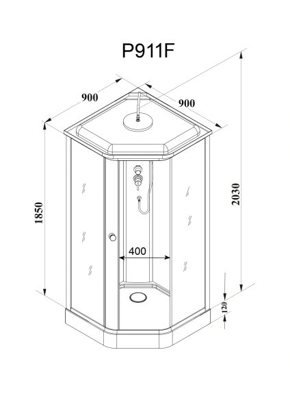 Душевая кабина Parly Penta P911F профиль белый