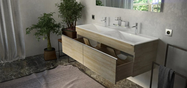 Тумба подвесная VELVEX Pulsus 140 дуб сонома под раковину VELVEX Pulsus 140 Тумба подвесная VELVEX Pulsus 140 дуб сонома под раковину VELVEX Pulsus 140