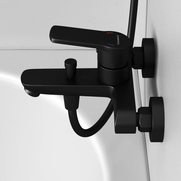 Смеситель для ванны Abelsberg Lineara UNF25747MB вулканический черный матовый