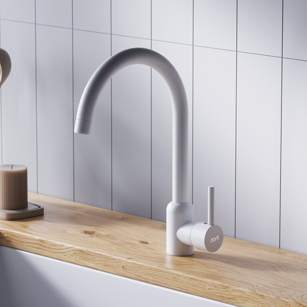 Смеситель для кухонной мойки Dorff Logic D3007033 белый матовый