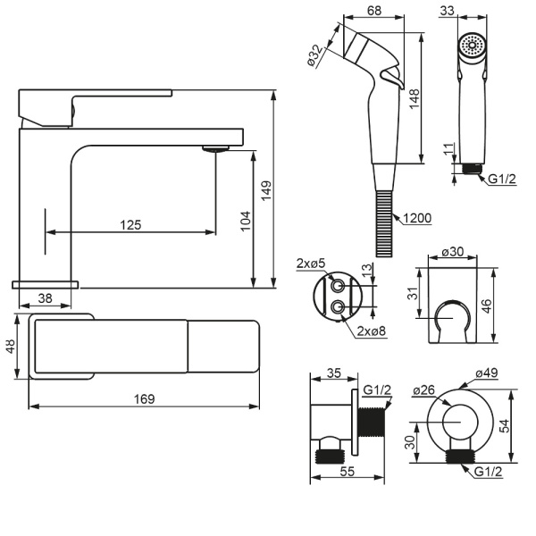 Смеситель для раковины Damixa Gala черный матовый