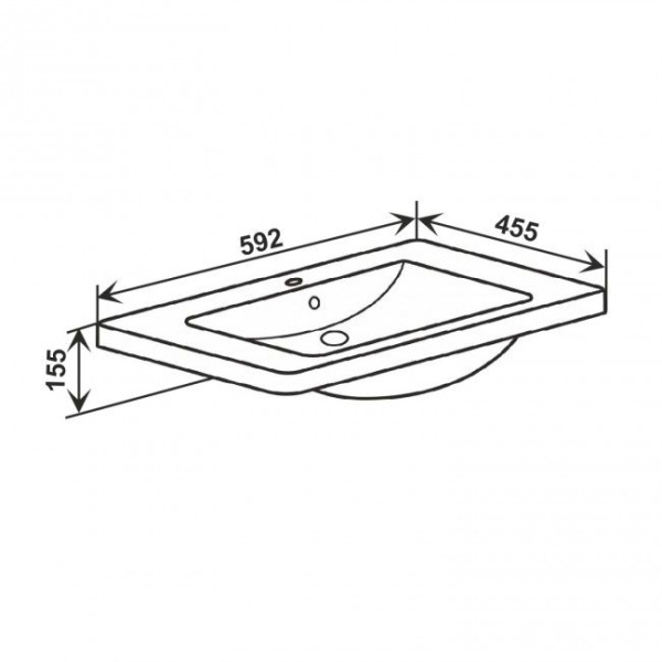 Раковина Полимер Omega 60 см УТ000001837 накладная