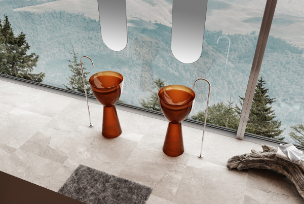 Раковина напольная Abber Kristall 45 см AT2703Opal коричневая