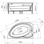 Ванна акриловая Radomir Модерна 160x100 L 2-01-0-1-1-214 белая угловая с каркасом