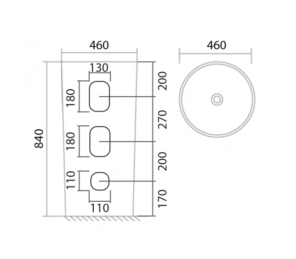 Раковина напольная Abber Bequem 45 см AC2133 белая