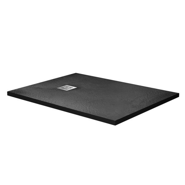 Душевой поддон из искусственного мрамора в комплекте с сифоном 80x120 см BelBagno UNO TRAY-MR-UNO-AH-120/80-35-NERO-CR чёрный матовый Душевой поддон из искусственного мрамора в комплекте с сифоном 80x120 см BelBagno UNO TRAY-MR-UNO-AH-120/80-35-NERO-CR чёрный матовый