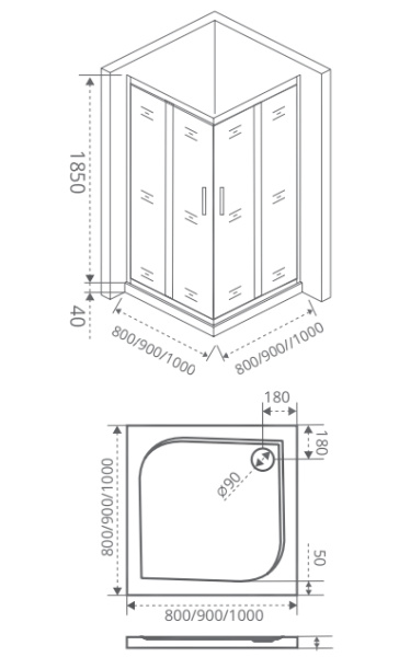 Душевое ограждение GOOD DOOR INFINITY CR-100-G-CH  100x100x185 Душевое ограждение GOOD DOOR INFINITY CR-100-G-CH  100x100x185