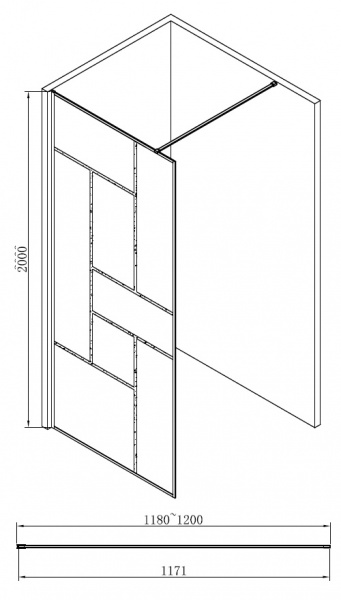 Душевая перегородка 120x200 ABBER Immer Offen AG63120B Душевая перегородка 120x200 ABBER Immer Offen AG63120B
