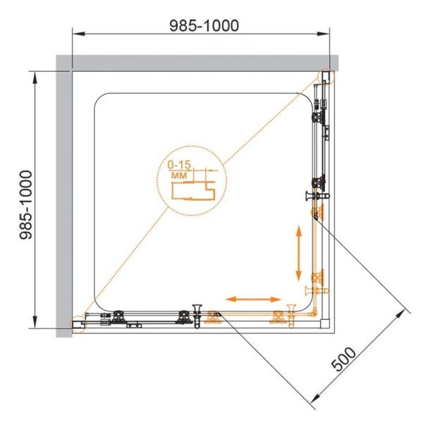 Душевой уголок 100x100 см Cezares ECO Eco-o-a-2-100-c-cr хром Душевой уголок 100x100 см Cezares ECO Eco-o-a-2-100-c-cr хром