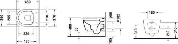 Унитаз Duravit ME by Starck 45300900A1 белый Унитаз Duravit ME by Starck 45300900A1 белый