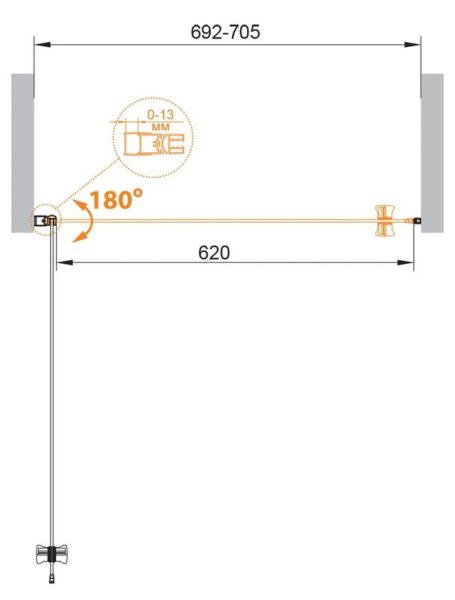 Душевая дверь 70x190 см Cezares ECO ECO-O-B-1-70-C-NERO хром Душевая дверь 70x190 см Cezares ECO ECO-O-B-1-70-C-NERO хром