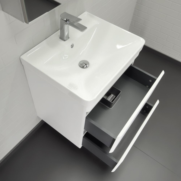 Тумба с раковиной Comforty Валдай 60 см 00-00020675 подвесная белая