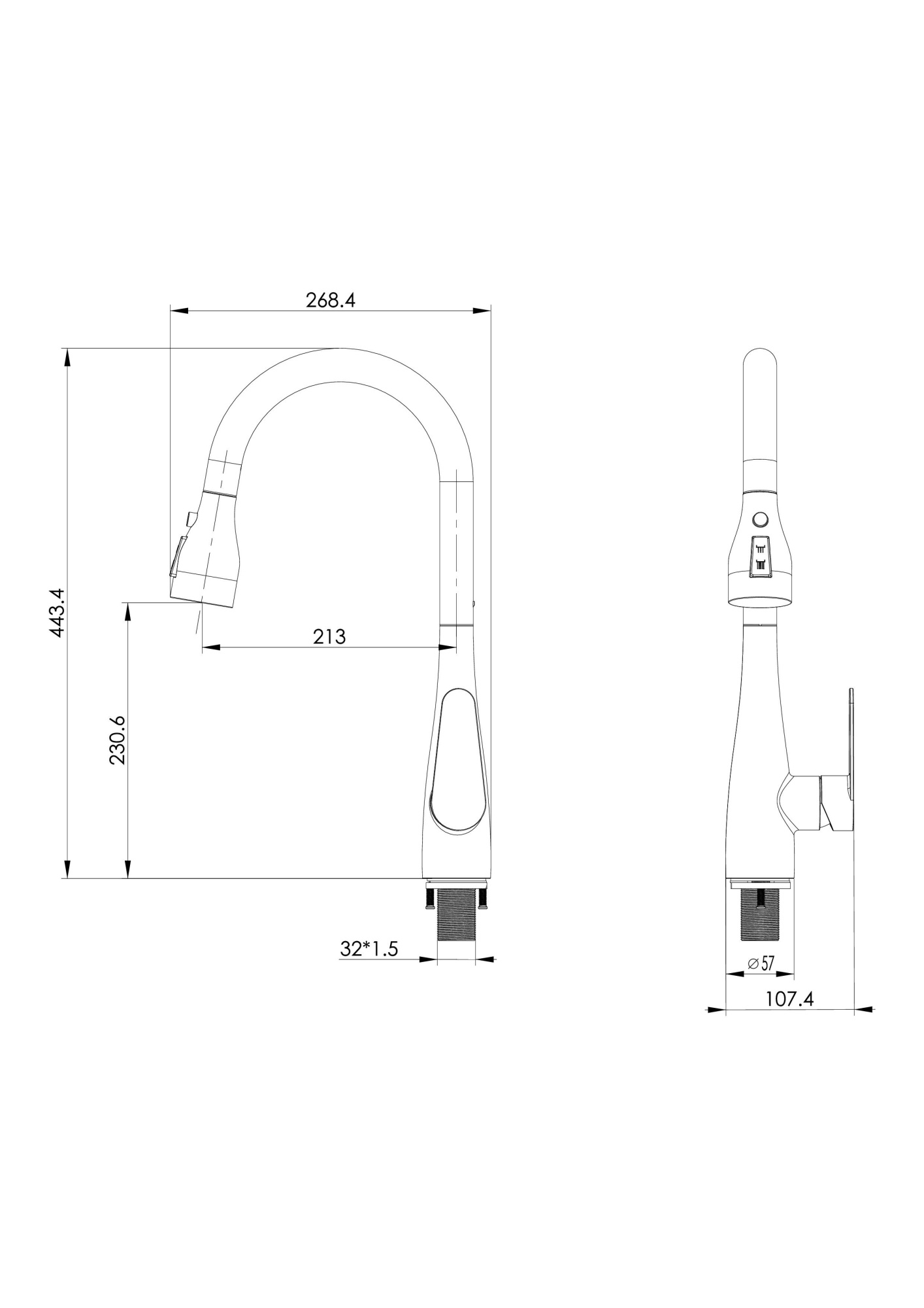 Смеситель для кухонной мойки Wonzon & Woghand WW-121E201B-BG золото брашированный