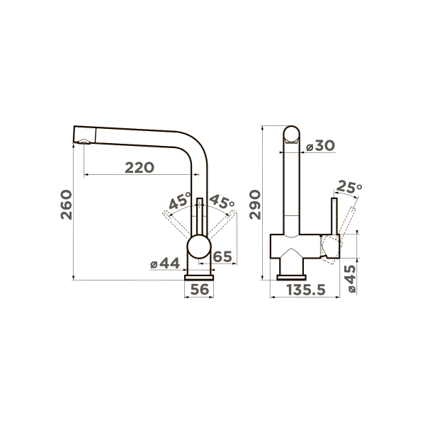 Смеситель для кухни Omoikiri Koriyama 4991005 нержавеющая сталь
