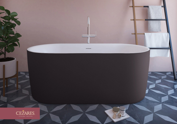 Ванна акриловая Cezares Metauro 180x80 METAURO-INT-Central-180-80-60-B-W-MATT