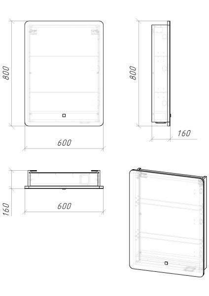 Шкаф-зеркало 60x80 см Grossman Адель 206004 белый Шкаф-зеркало 60x80 см Grossman Адель 206004 белый