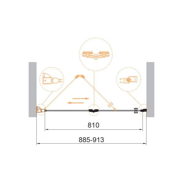 Душевая дверь 90x190 см Cezares ECO Eco-o-bs-12-90-c-cr хром Душевая дверь 90x190 см Cezares ECO Eco-o-bs-12-90-c-cr хром
