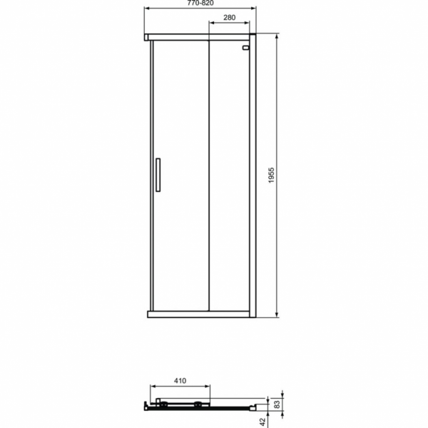 Реверсивная панель-дверь 80 см Ideal Standard CONNECT 2 Corner Square/Rectangular K9259V3 Реверсивная панель-дверь 80 см Ideal Standard CONNECT 2 Corner Square/Rectangular K9259V3