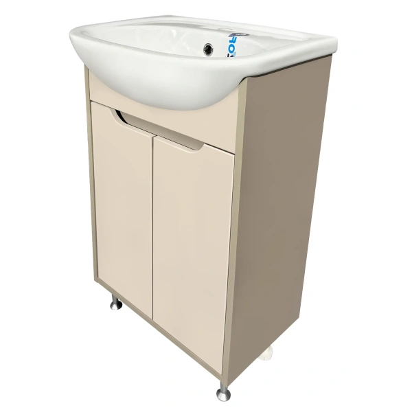 Тумба под раковину Runo Эконова 50 см 00-00004654 напольная бежевая