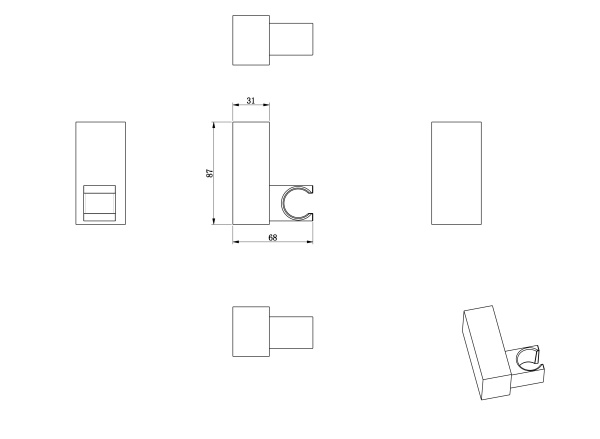 Держатель душевой лейки Wonzon & Woghand WW-994201-CR хром глянцевый