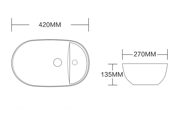 Раковина накладная овальная 42х27 Cerutti SPA CR0050 СТ9611 Раковина накладная овальная 42х27 Cerutti SPA CR0050 СТ9611
