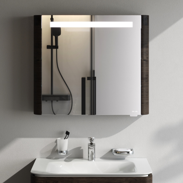 Шкаф зеркальный Am.Pm Sensation 80 см M30MCR0801TF R табачный дуб с подсветкой