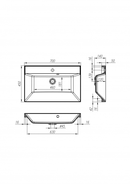 Раковина из литьевого мрамора 70x45 см BelBagno MARINO BB700/450-LV-MR-AST белый Раковина из литьевого мрамора 70x45 см BelBagno MARINO BB700/450-LV-MR-AST белый
