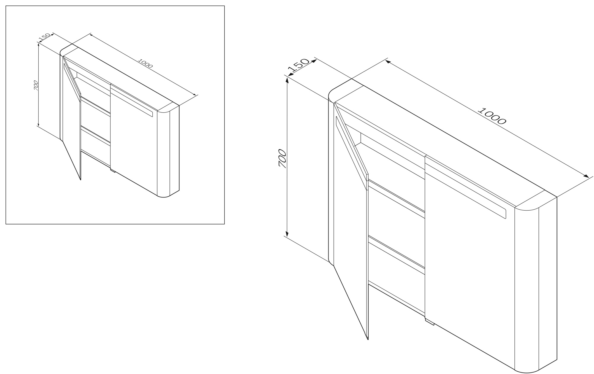 Шкаф зеркальный Am.Pm Sensation 100 см M30MCX1001NF орех с подсветкой