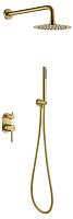 Смеситель встроенный с верхним и ручным душем BOHEME UNO Matt Gold 464-MG Смеситель встроенный с верхним и ручным душем BOHEME UNO Matt Gold 464-MG