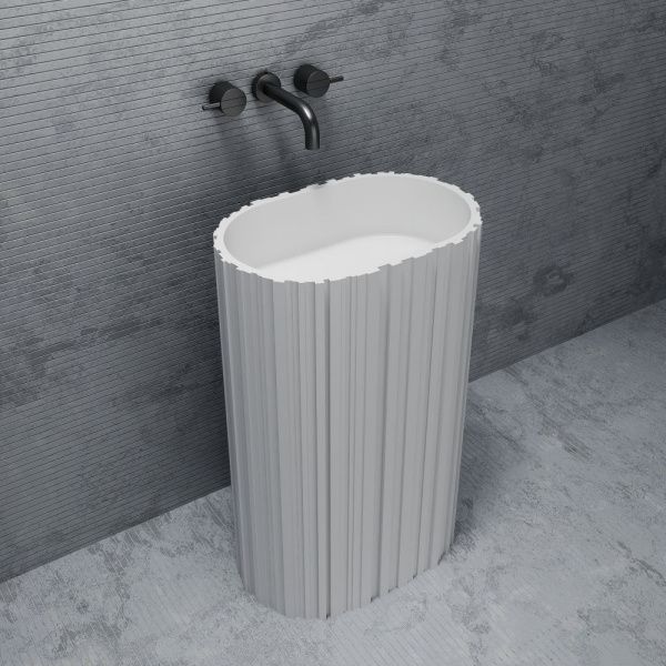Раковина отдельностоящая 58x90x38 см ABBER STEIN AS2551-H белый матовый Раковина отдельностоящая 58x90x38 см ABBER STEIN AS2551-H белый матовый