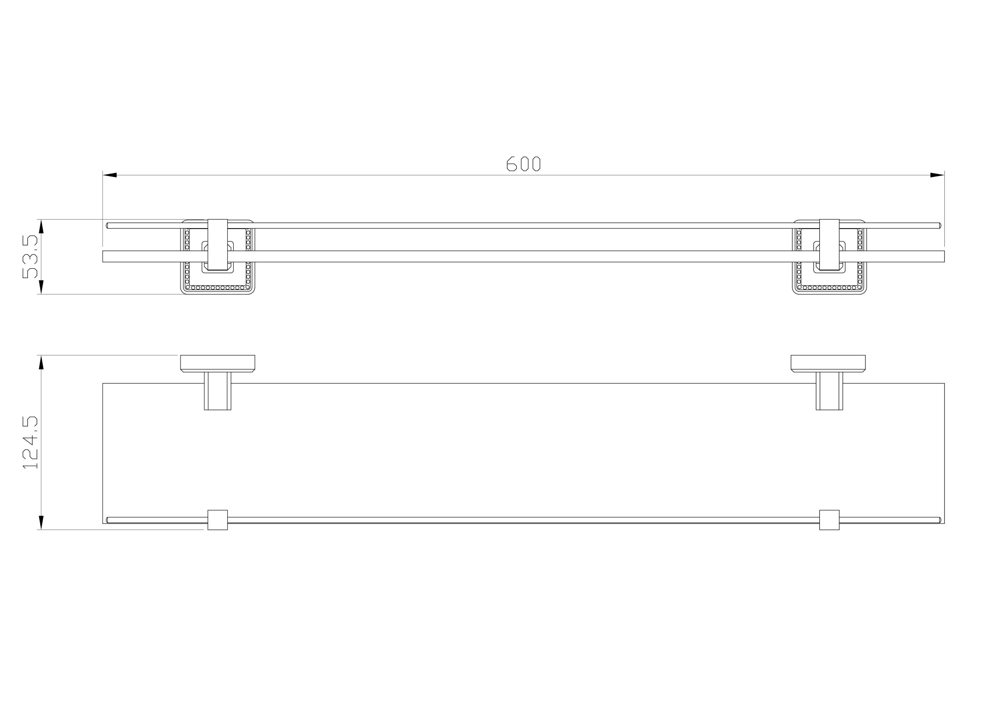 Стеклянная полка для ванной Wonzon & Woghand Roma WW-7227 бронза брашированная