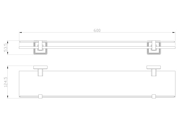 Стеклянная полка для ванной Wonzon & Woghand Roma WW-7227 бронза брашированная