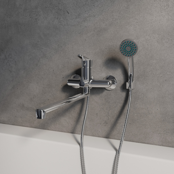 Смеситель для ванны с душевой лейкой Voda Breeze BZ31 хром