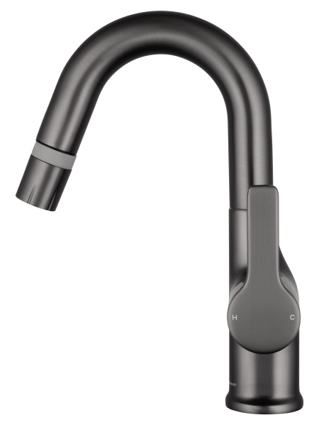 Смеситель для раковины с гигиеническим душем Wonzon & Woghand WW-FE01L212-BGG темный графит брашированный