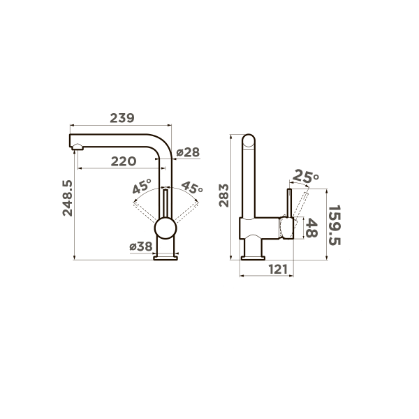 Смеситель для кухни Omoikiri Tanigawa 4994240 хром