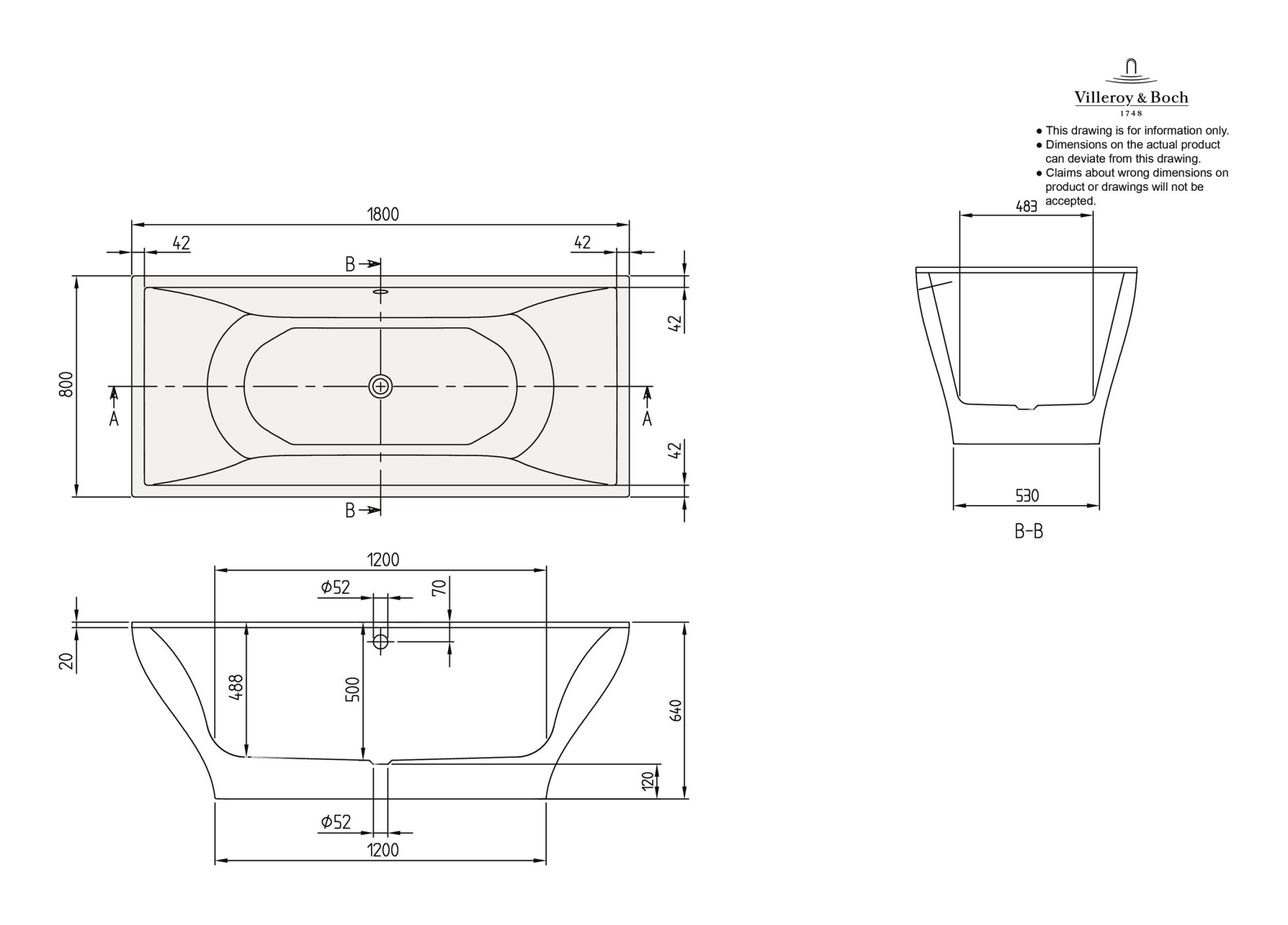 Ванна квариловая Villeroy & Boch La Belle UBQ180LAB2PDV-01