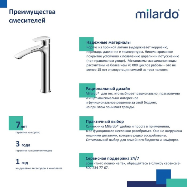 Смеситель для умывальника MILARDO Rora RORSB01M01 хром Смеситель для умывальника MILARDO Rora RORSB01M01 хром