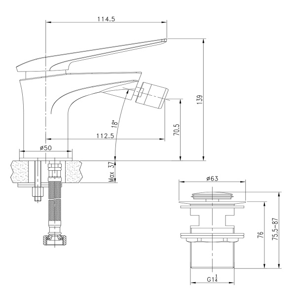 Смеситель для биде Lemark Allegro LM5908CW Смеситель для биде Lemark Allegro LM5908CW