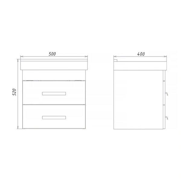 Тумба с раковиной Comforty Никосия 50 см 00-00017091 подвесная дуб белый