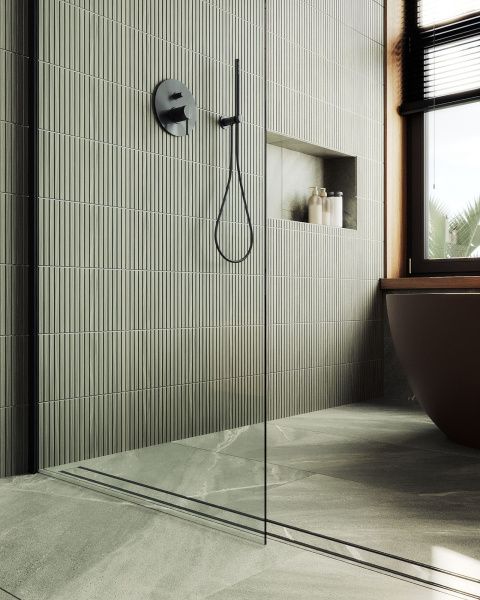 Душевая перегородка в широком профиле 79x195 см MaybahGlass  MGD-695-6ш стекло бесцветное Душевая перегородка в широком профиле 79x195 см MaybahGlass  MGD-695-6ш стекло бесцветное