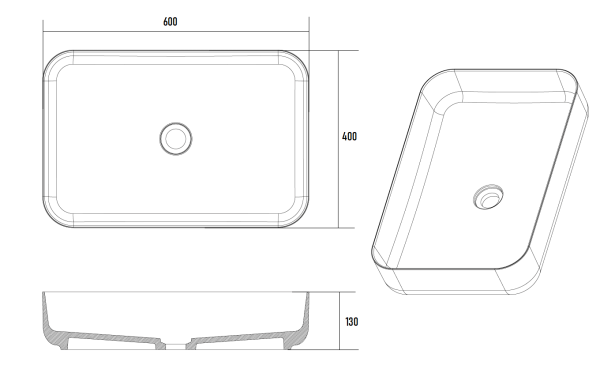 Раковина Boheme Corian 40 см 879-60-MW накладная белая
