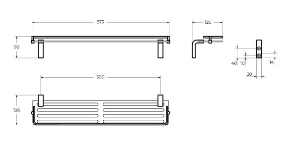 Полка стеклянная 58x13 см Cezares ULTIMA CZR-F-8929 хром Полка стеклянная 58x13 см Cezares ULTIMA CZR-F-8929 хром