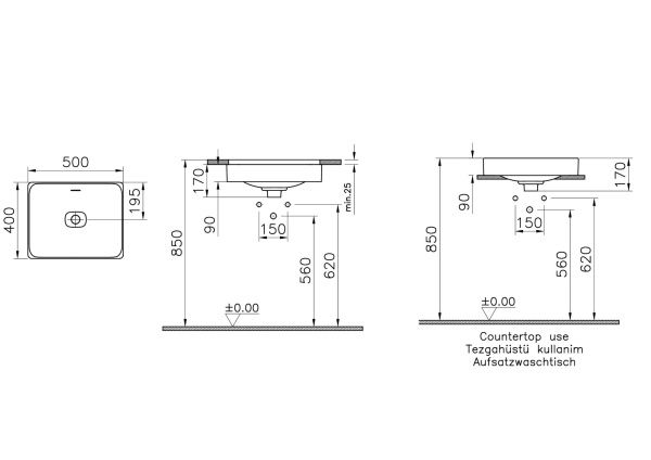 Раковина чаша прямоугольная м 17x50 см VitrA Metropole 7534B003-0673 Раковина чаша прямоугольная м 17x50 см VitrA Metropole 7534B003-0673